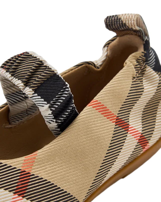 kids atelier burberry Beige Check Chaterly Ballerinas