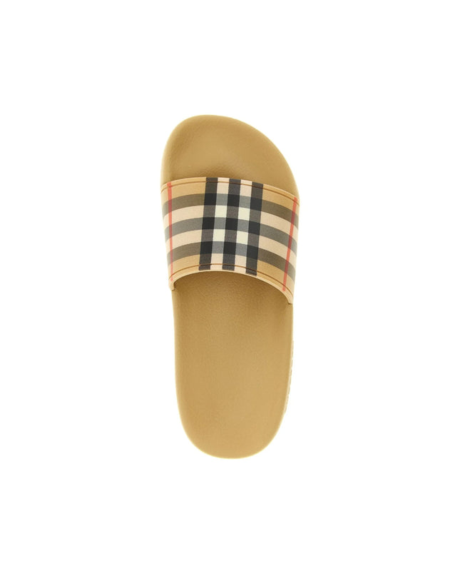 kids atelier burberry Checked Slip-On Slides