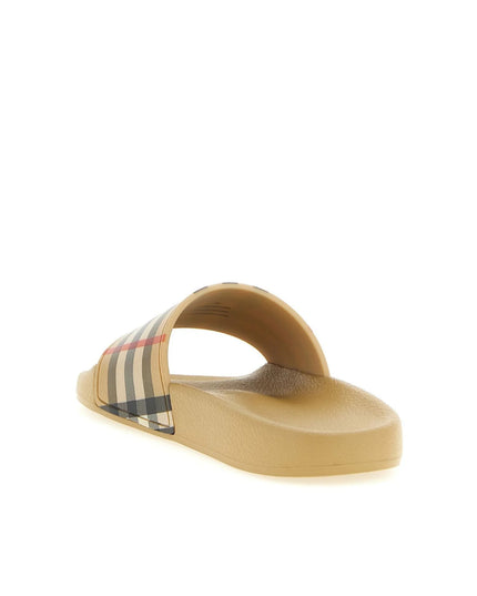 kids atelier burberry Checked Slip-On Slides