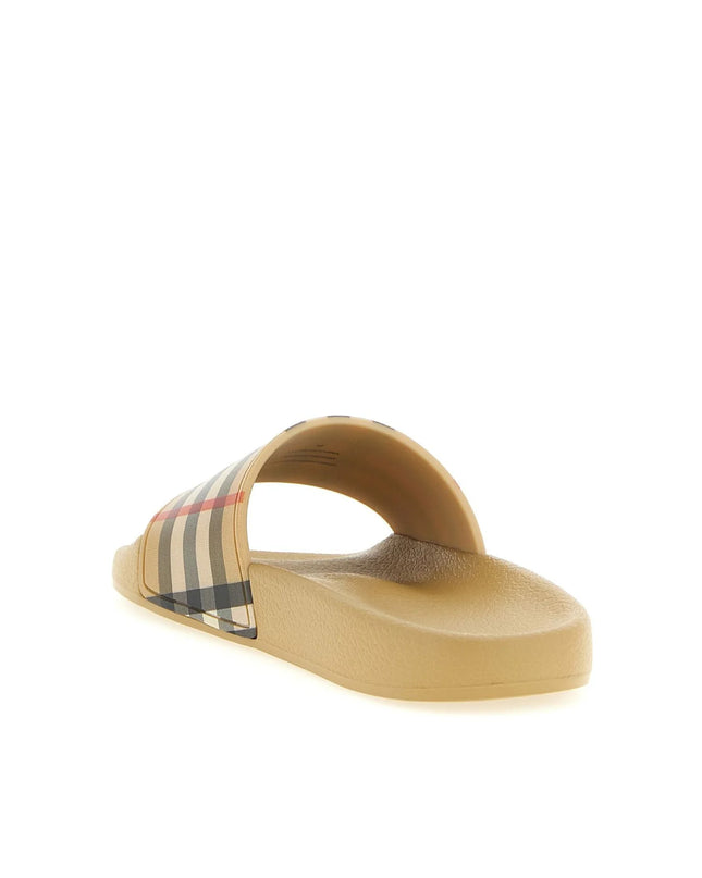 kids atelier burberry Checked Slip-On Slides
