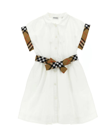 kids atelier burberry Check Trim Shirt Dress