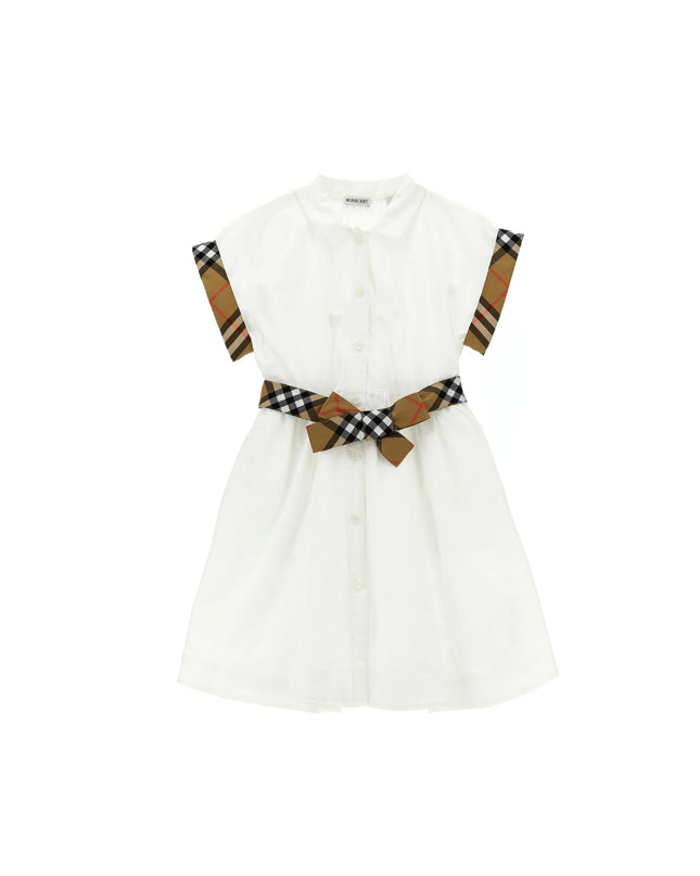 kids atelier burberry Check Trim Shirt Dress