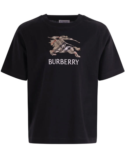 kids atelier burberry Black T-shirt with Graphic Print