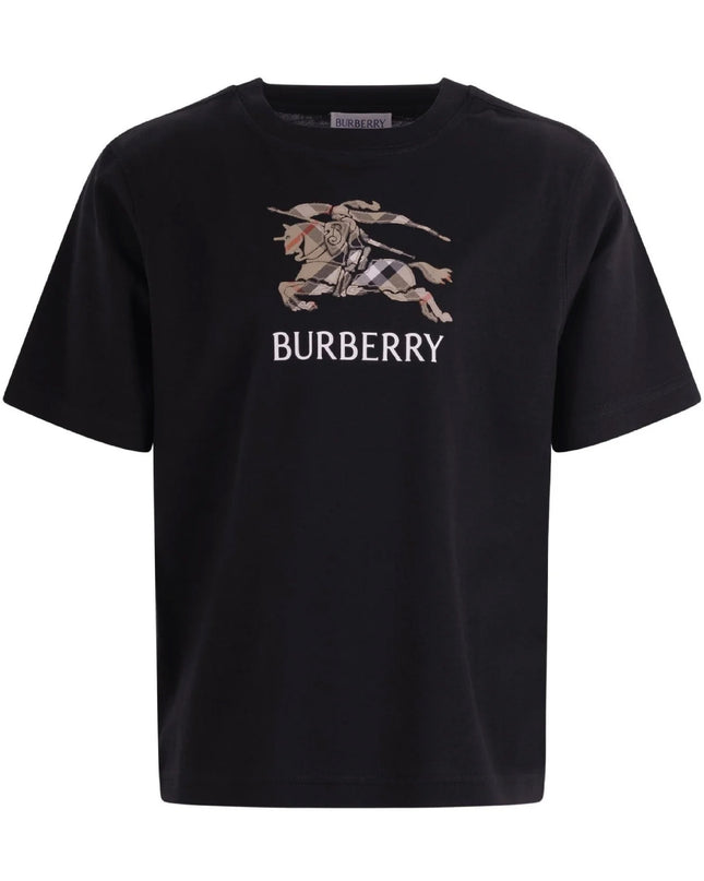 kids atelier burberry Black T-shirt with Graphic Print