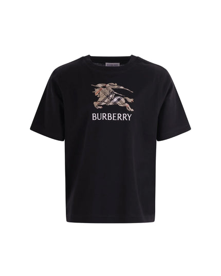 kids atelier burberry Black T-shirt with Graphic Print