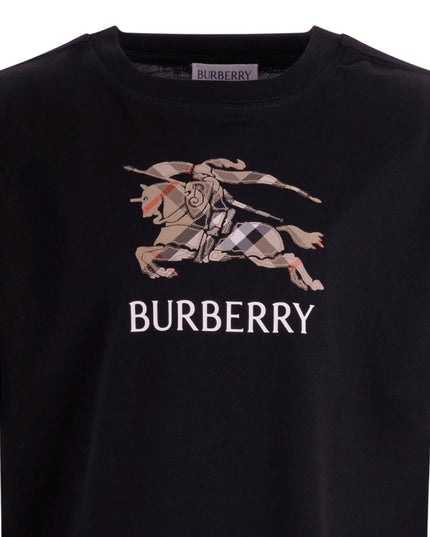 kids atelier burberry Black T-shirt with Graphic Print