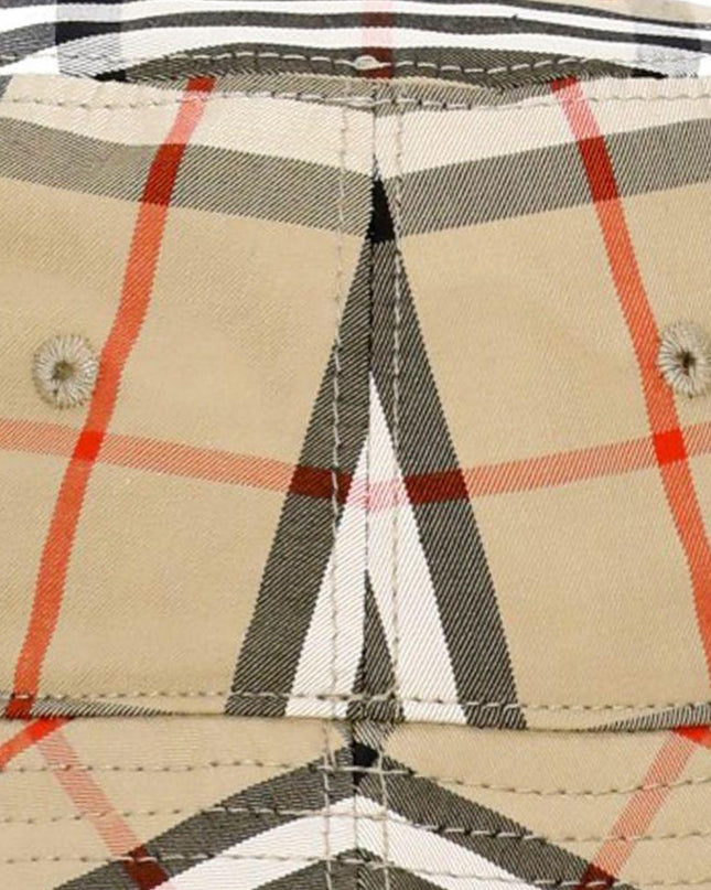 kids atelier burberry Sand Beige Check Cotton Canvas Bucket Hat