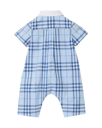 kids atelier burberry Blue Check Baby Romper