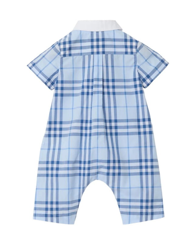kids atelier burberry Blue Check Baby Romper