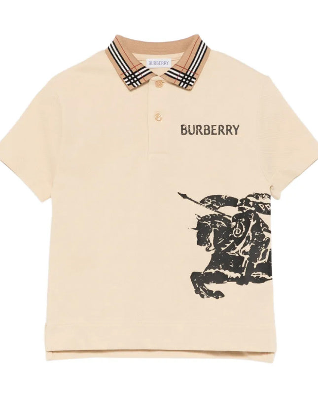 kids atelier Burberry Boys Beige EKD Logo Polo Shirt