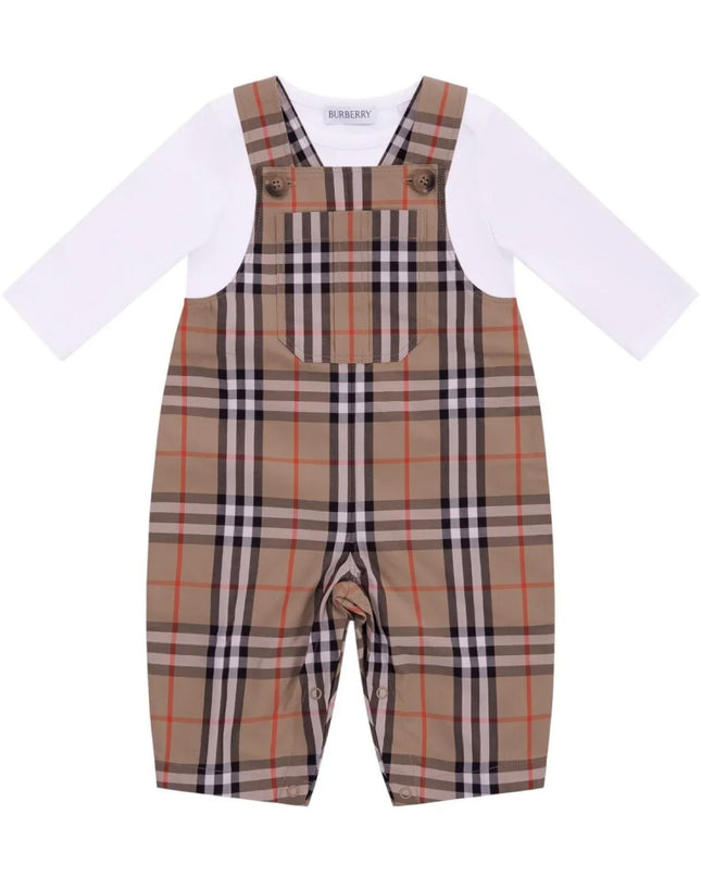 kids atelier burberry Check Classic Overall Set