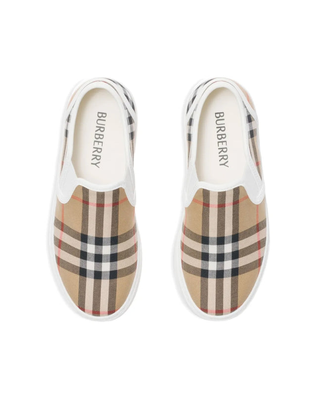 kids atelier Burberry Slip-on Check Sneakers