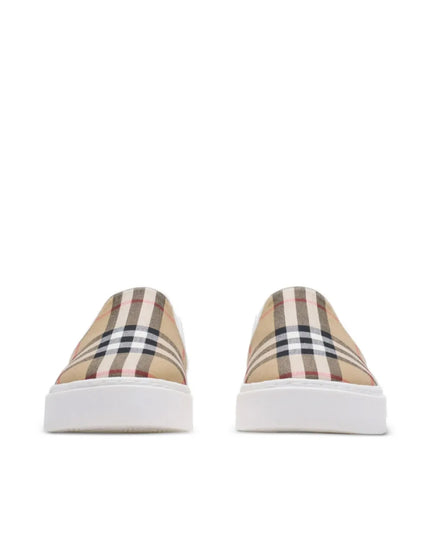 kids atelier Burberry Slip-on Check Sneakers