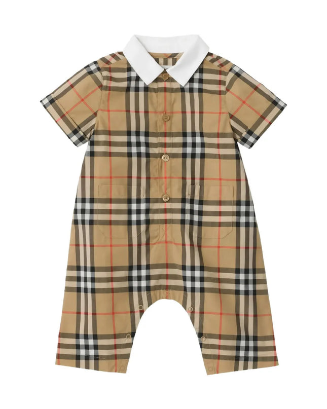 kids atelier burberry Baby Check-Pattern Pocket Romper