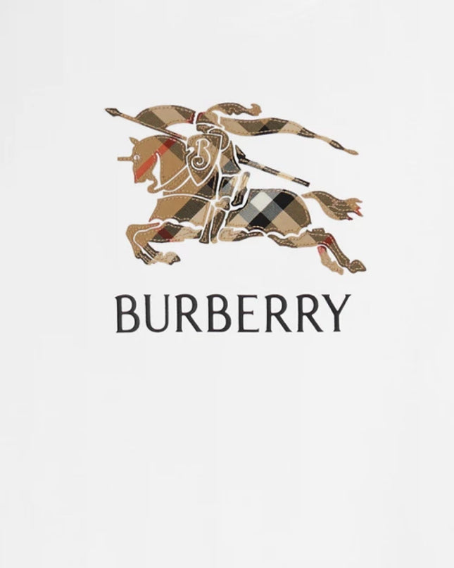 kids atelier burberry White Knight Check Cotton T-shirt