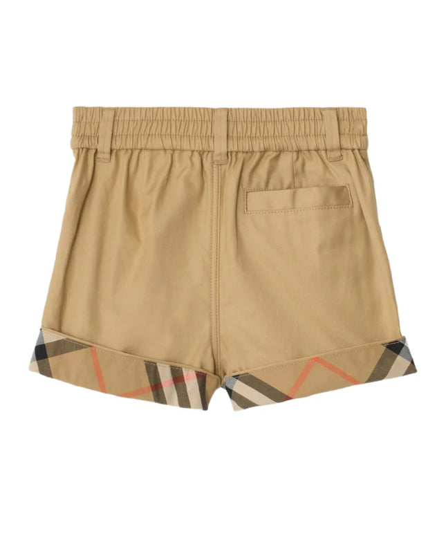 kids atelier burberry Beige Check Turn-Up Shorts