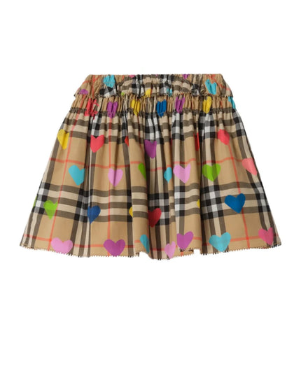 kids atelier Burberry Colored Heart Checked Skirt