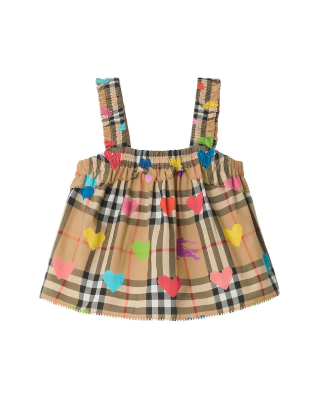 kids atelier Burberry Colored Heart Checked Top