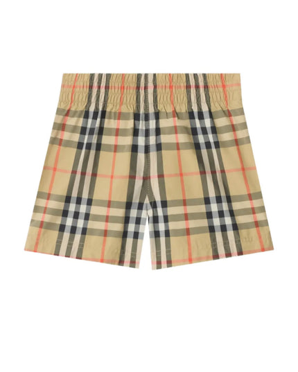 kids atelier Burberry Check Pattern Swim Shorts