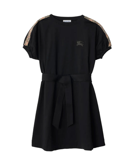 kids atelier burberry Checked-Trim Embroidered-Equestrian Design Dress