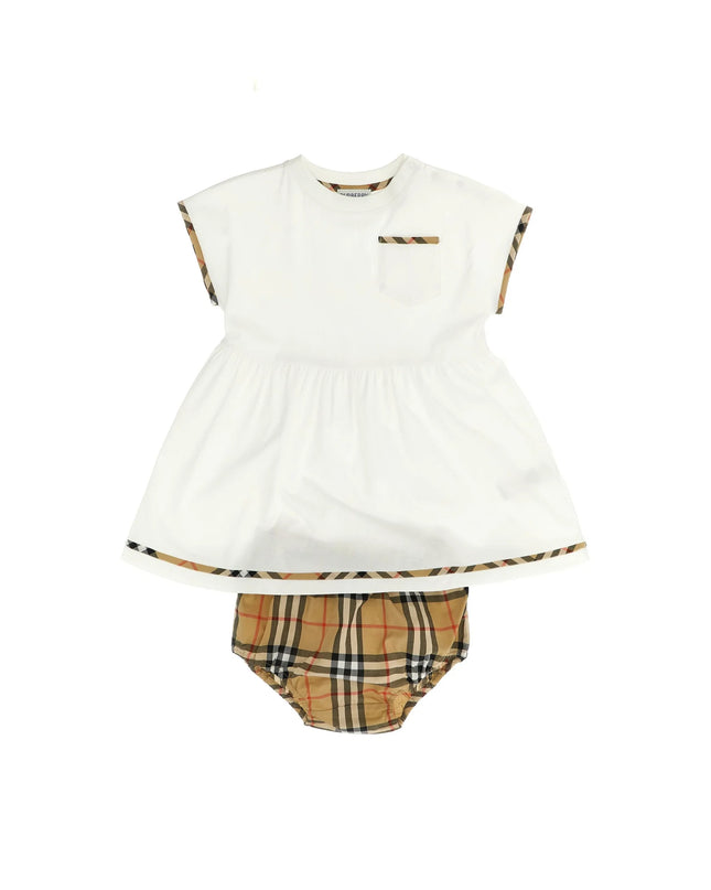 kids atelier burberry Checked Bloomers Dress Set