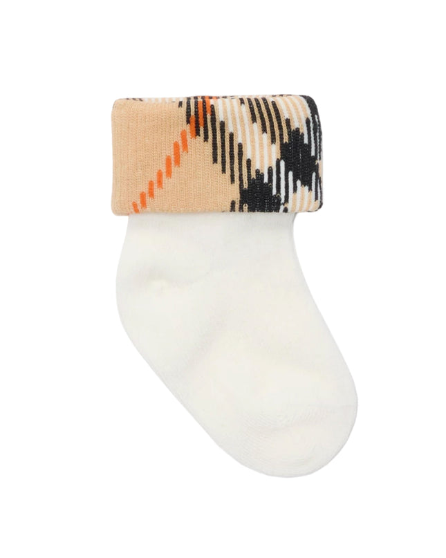 kids atelier burberry Sand Beige Check Cotton Sock Set