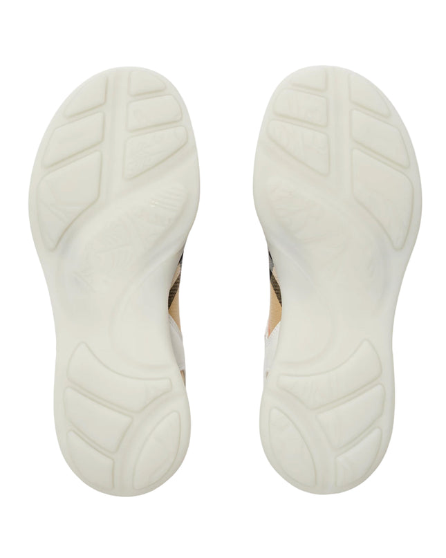 kids atelier burberry White Check and Leather Matrix Sneakers