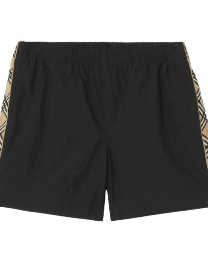 kids atelier burberry Black Check Trim Swim Shorts