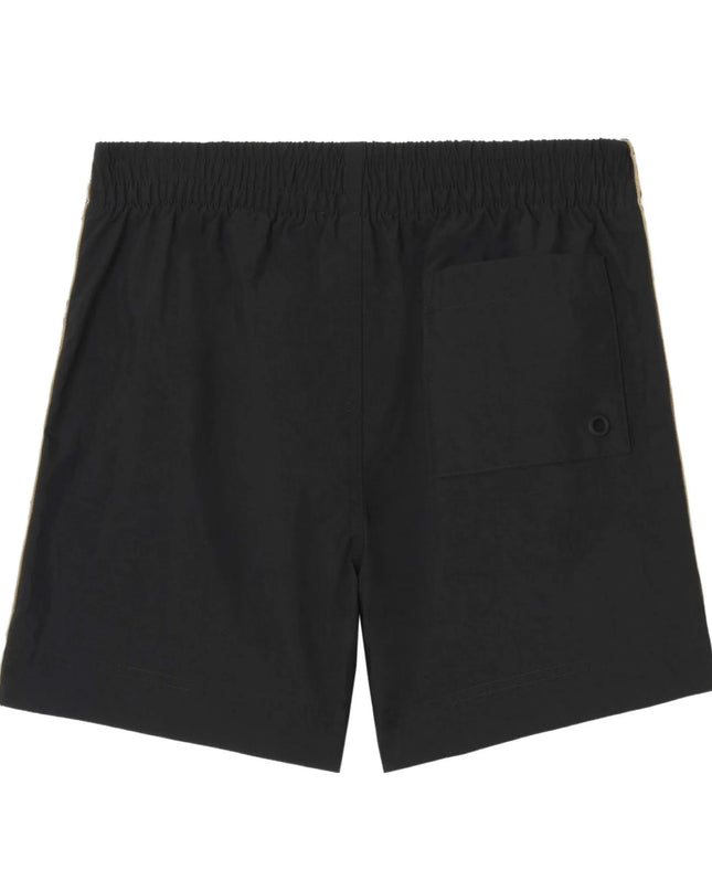 kids atelier burberry Black Check Trim Swim Shorts