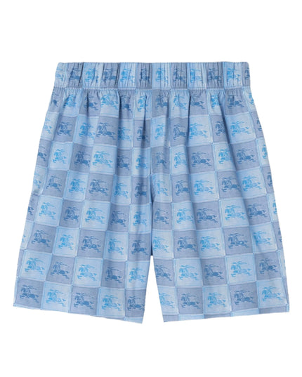 kids atelier burberry Corn Flower Blue EKD Checkerboard Cotton Shorts