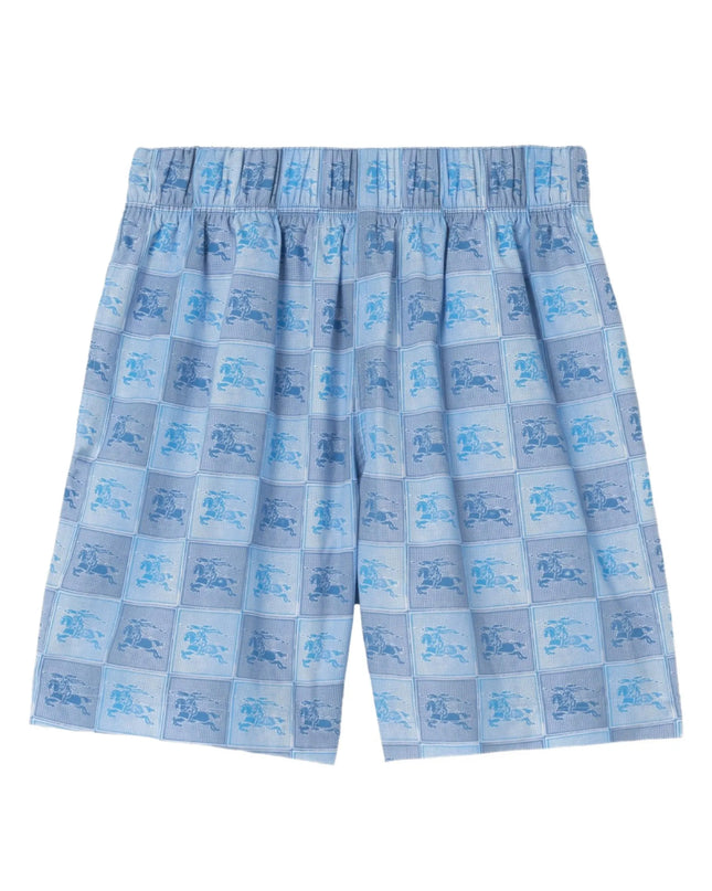 kids atelier burberry Corn Flower Blue EKD Checkerboard Cotton Shorts
