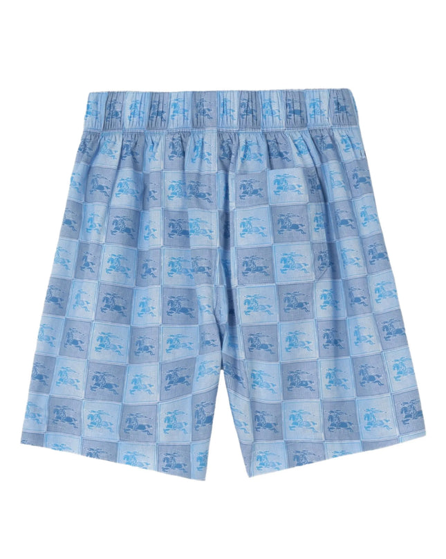 kids atelier burberry Corn Flower Blue EKD Checkerboard Cotton Shorts