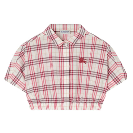 kids atelier burberry Aubergine Purple Check Cotton Shirt