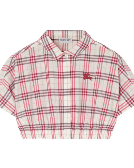 kids atelier burberry Aubergine Purple Check Cotton Shirt