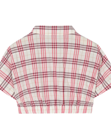 kids atelier burberry Aubergine Purple Check Cotton Shirt