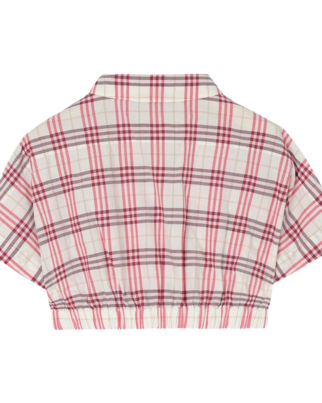 kids atelier burberry Aubergine Purple Check Cotton Shirt