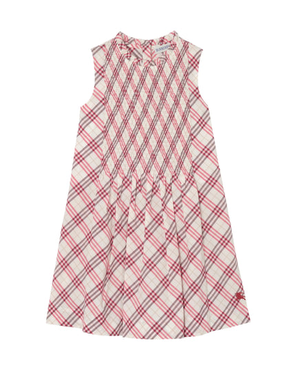 kids atelier burberry Aubergine Purple Check Cotton Dress