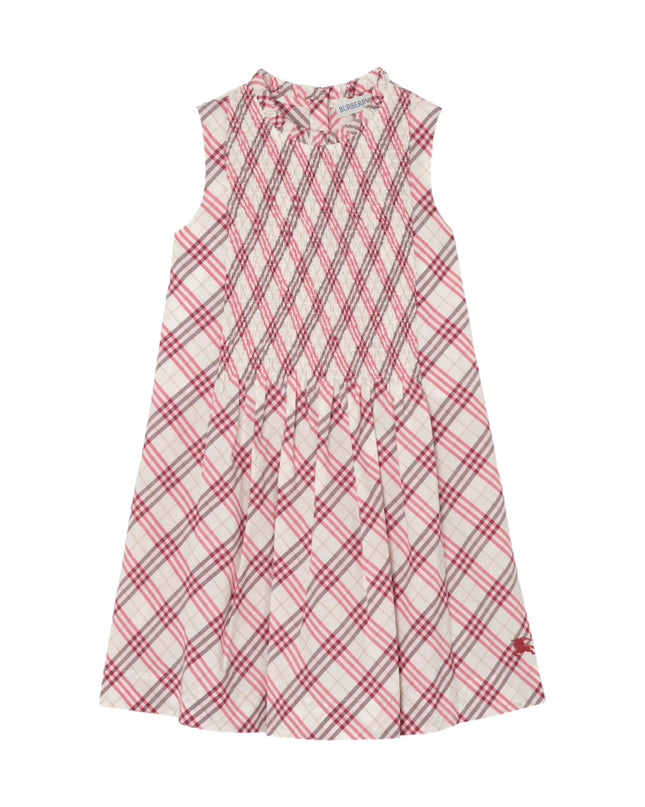 kids atelier burberry Aubergine Purple Check Cotton Dress