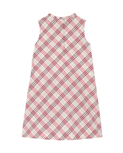 kids atelier burberry Aubergine Purple Check Cotton Dress