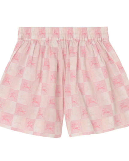 kids atelier burberry Peony Pink EKD Checkerboard Cotton Shorts