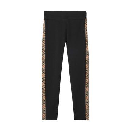kids atelier burberry Black Check Trim Nylon Leggings