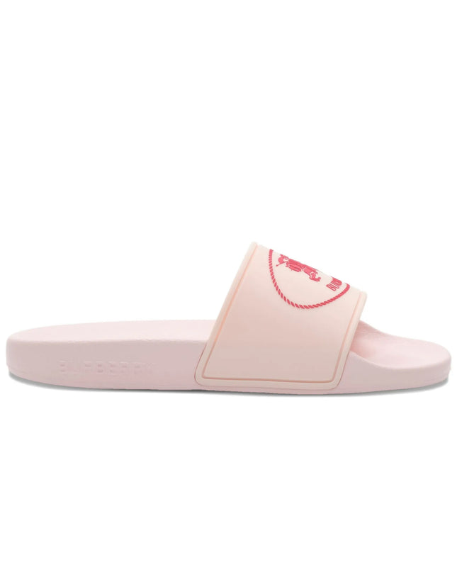 kids atelier burberry Pink Knight Stamp Slides