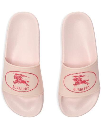 kids atelier burberry Pink Knight Stamp Slides