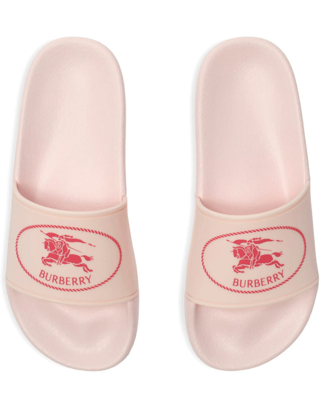 kids atelier burberry Pink Knight Stamp Slides