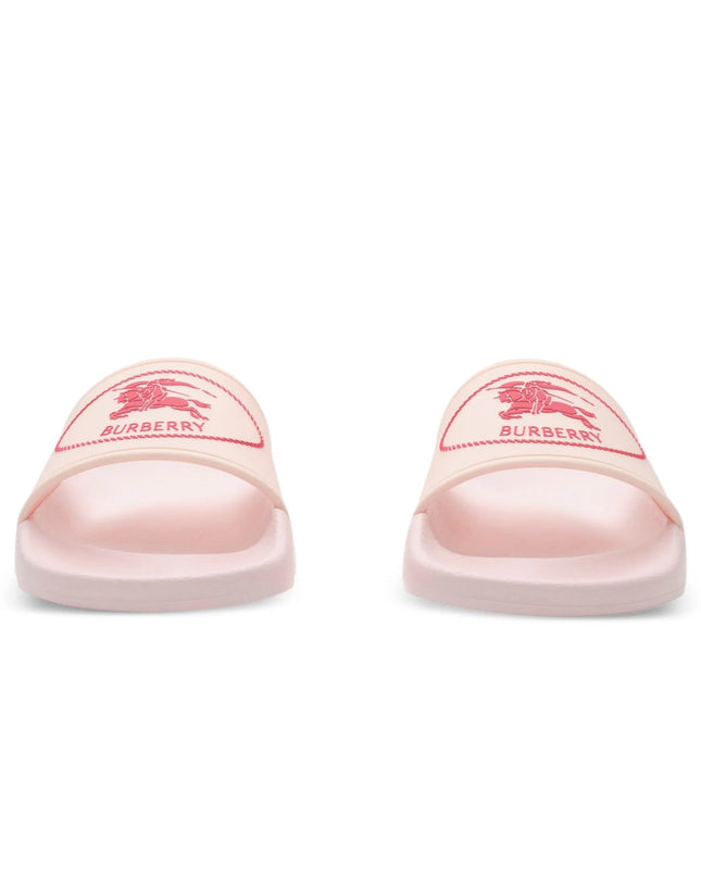 kids atelier burberry Pink Knight Stamp Slides