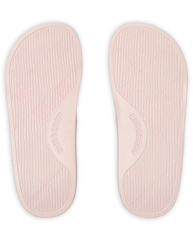 kids atelier burberry Pink Knight Stamp Slides