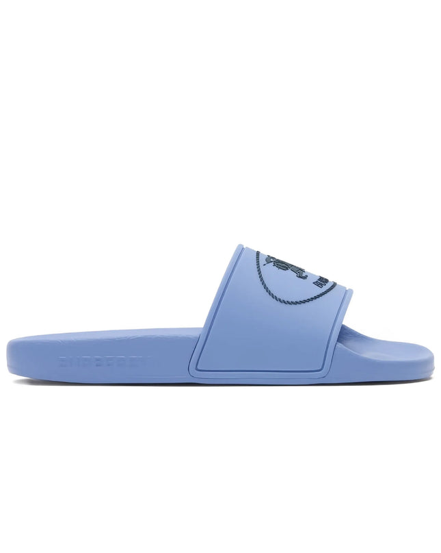kids atelier burberry Blue Knight Stamp Slides