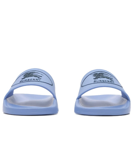 kids atelier burberry Blue Knight Stamp Slides