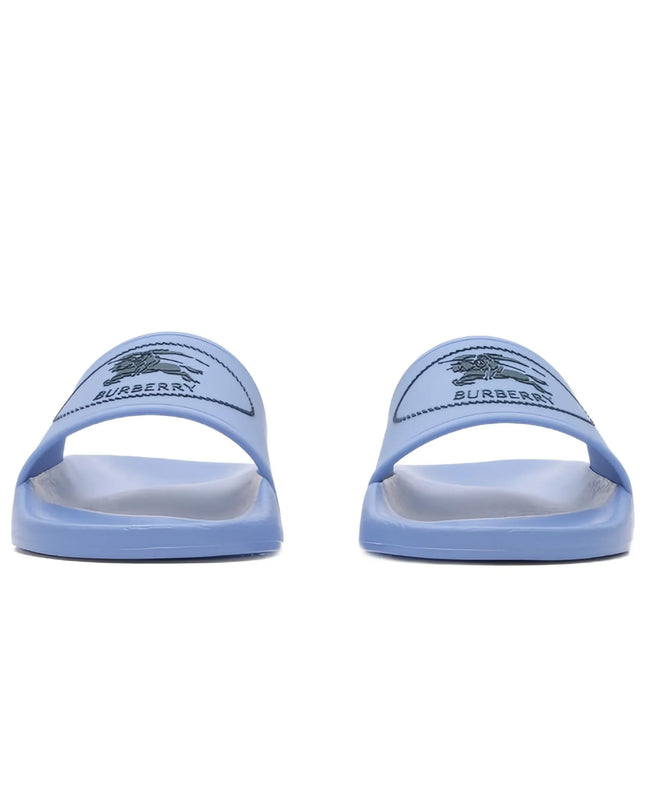 kids atelier burberry Blue Knight Stamp Slides