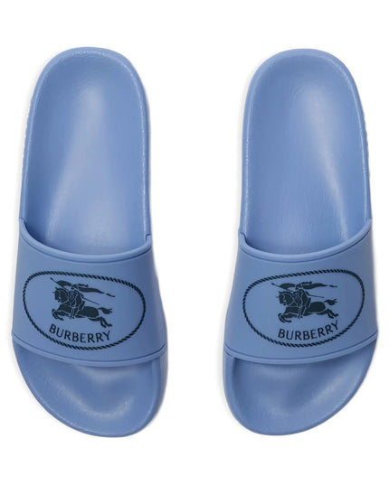 kids atelier burberry Blue Knight Stamp Slides